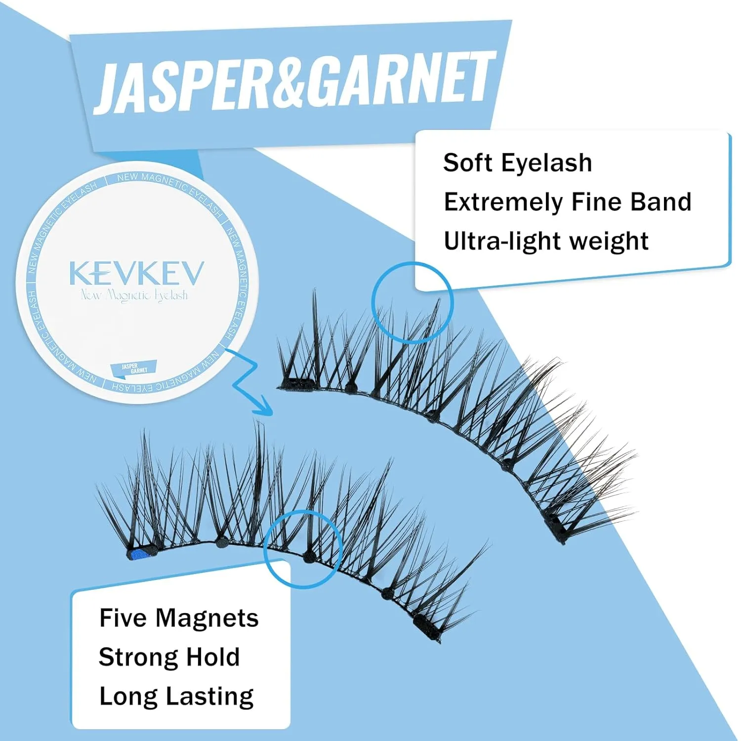 KevKev 2Pairs Magnetic Eyelashes Magnetic Lashes Kit Smaller Magnets False Eyelashes without Eyeliner Reusable No Glue Needed Magnetic Eyelashes Kit with Applicator Easy to Wear and Remove Readily