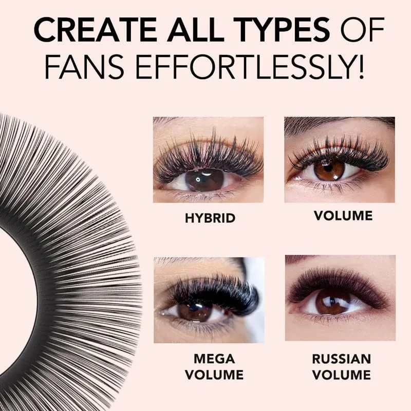 KIARA SKY LASH Cashmere Volume Lash Extensions | Premium Cashmere Lash Extensions | Soft Semi-matte natural finish | For Professional Eyelash Extensions Use Only | Black (CC-0.03-9mm)