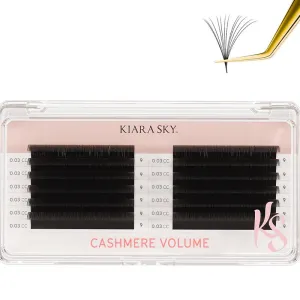 KIARA SKY LASH Cashmere Volume Lash Extensions | Premium Cashmere Lash Extensions | Soft Semi-matte natural finish | For Professional Eyelash Extensions Use Only | Black (CC-0.03-9mm)