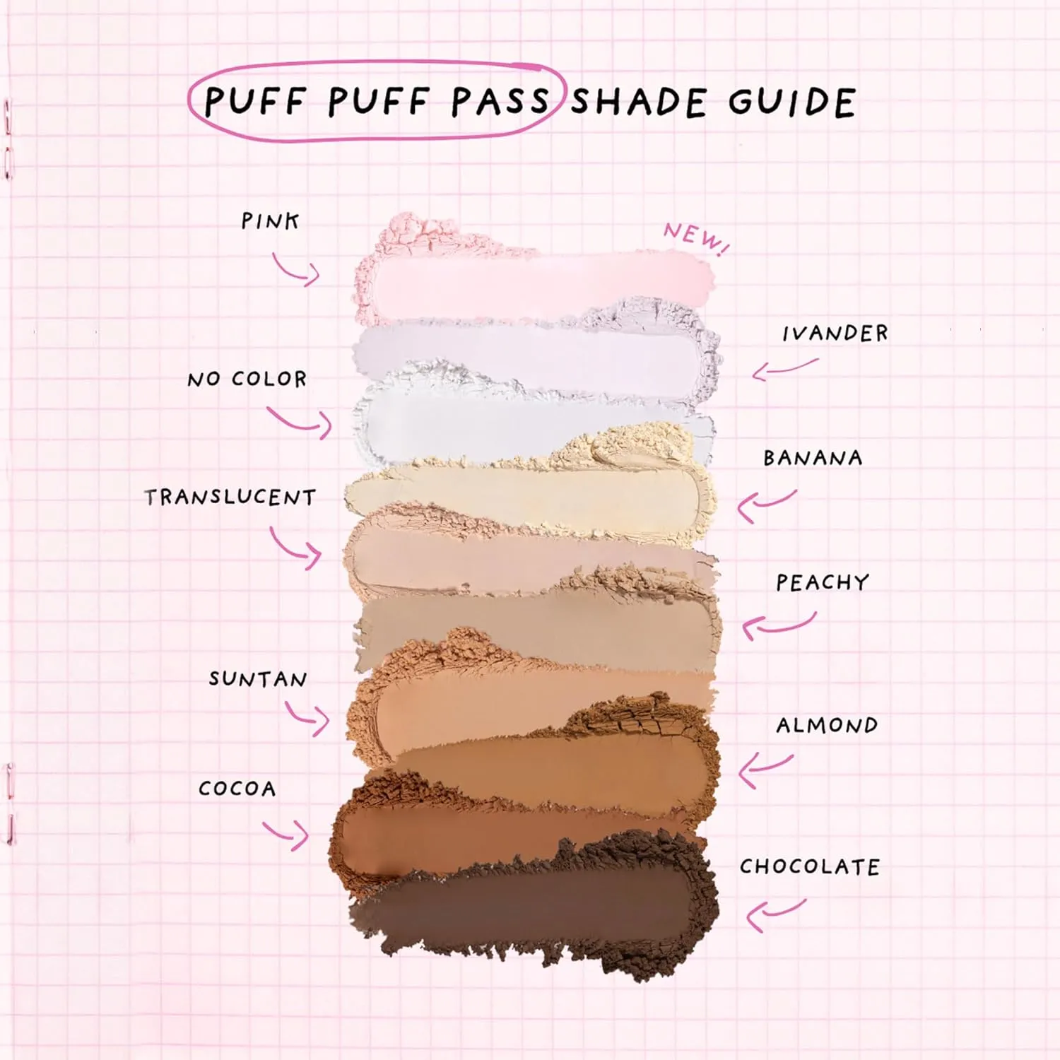 Kimchi Chic Beauty Puff Puff Pass Set and Bake Setting Powder for Makeup, Extra Fluffy Loose Face Powder Poof, Soft Natural Face Makeup for Uneven Skin Tone, 09 Pink