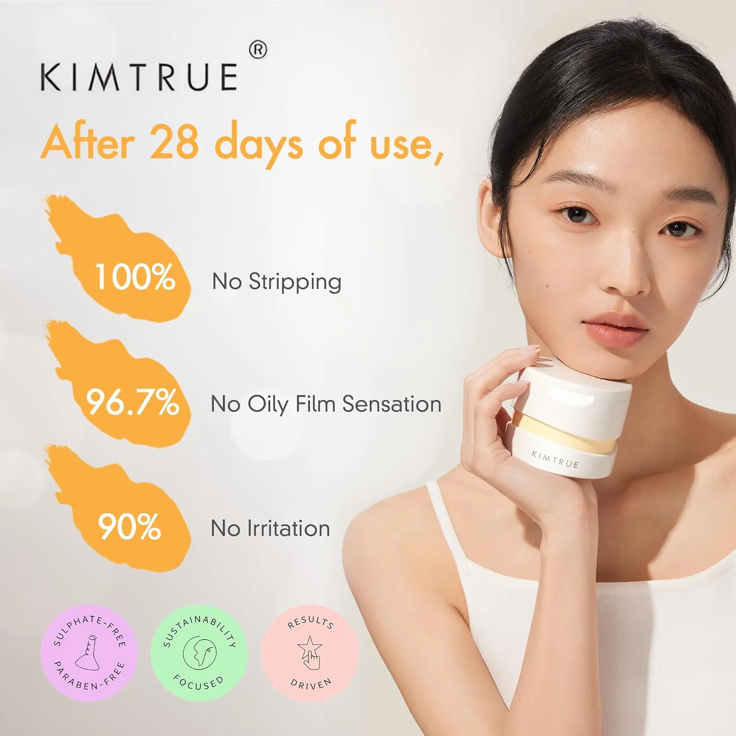 Kimtrue 3rd Generation Meltaway Cleansing Balm - Makeup Remover Balm for All Skin Types - Gently Meltaway Mascara, Eyeliner and Makeup - Oil Face Cleanser - Hydrating, Fragrance-Free - 3.38 oz