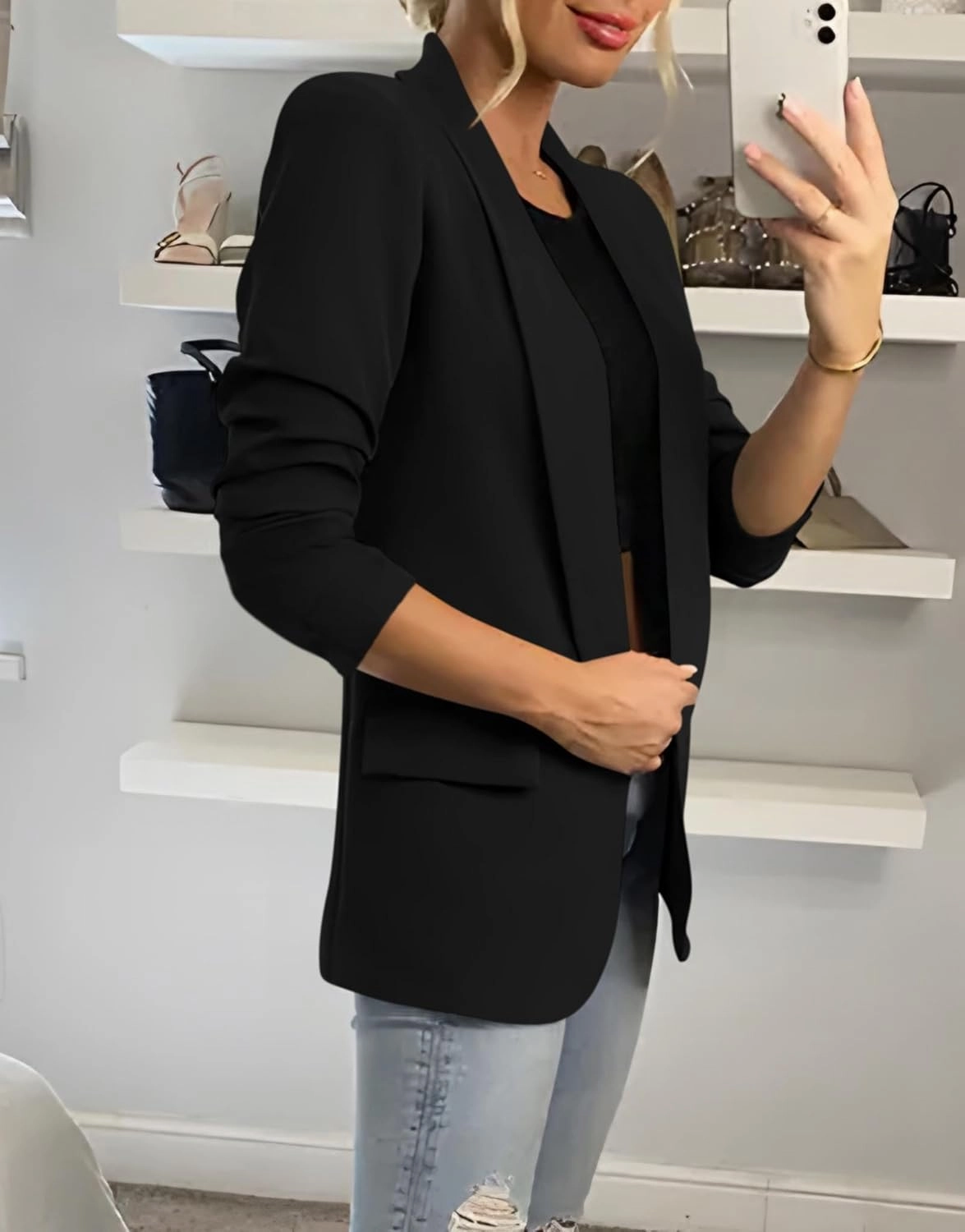 KIRUNDO Womens Blazer 2025 Spring Fall Bussiness Casual Long Sleeve Open Front Work Office Dressy Suit Jackets with Pockets