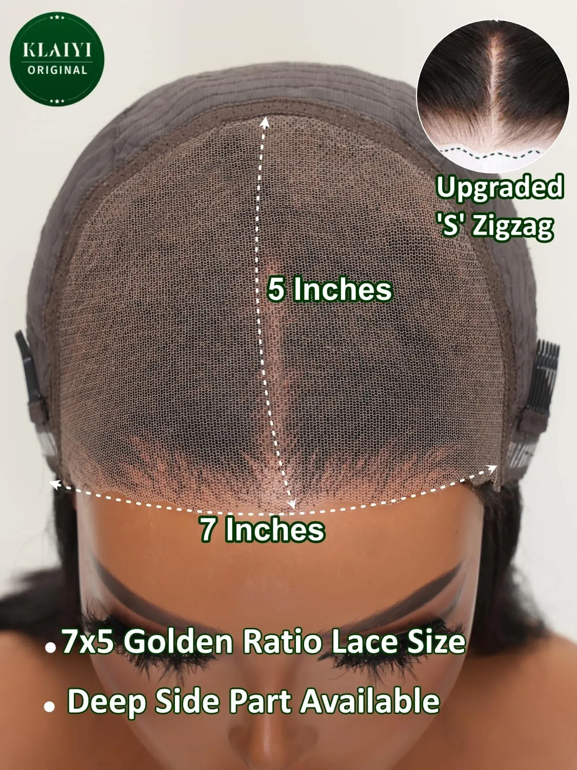 KLAIYI Bye Bye Knots Glueless Wig Reddish Brown Curly Bob Wig Human Hair Pre Cut 7x5 Lace Front Wigs for Women Pre Plucked Pre Bleached Water Wave Easy to Wear Put On and Go Wig Natural Hailine 12Inch