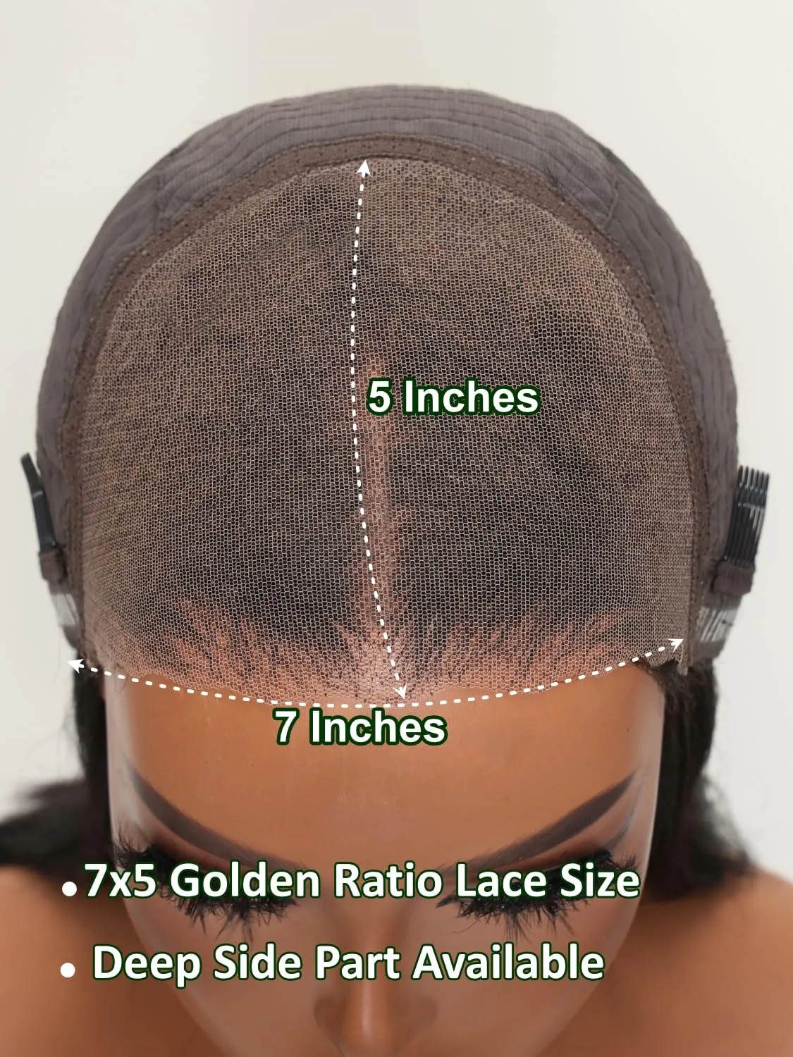 KLAIYI Bye Bye Knots Glueless Wig Reddish Brown Yaki Straight 7x5 Pre Cut Lace Front Wigs Human Hair Put on and Go Wigs for Beginners Pre Bleached Pre Plucked No Glue 30S Easy to Wear Kinky Wig 16Inch
