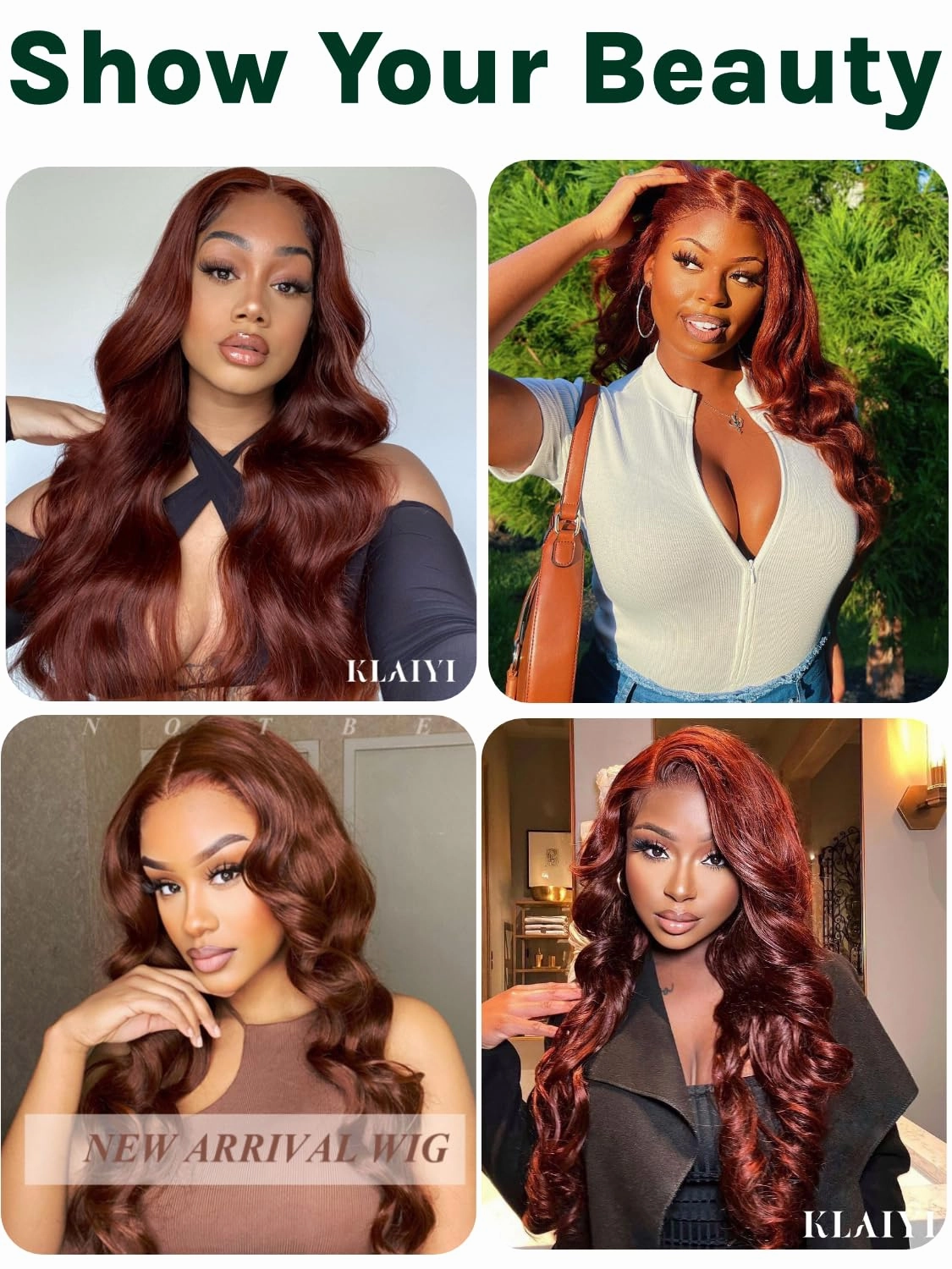 KLAIYI Bye Bye Knots Glueless Wig Reddish Brown Body Wave 7x5 Pre Cut HD Lace Front Wigs Human Hair Put On And Go Wig Pre Bleached Pre Plucked with Baby Hair 30S Ready To Wear 150% Density Full 22Inch