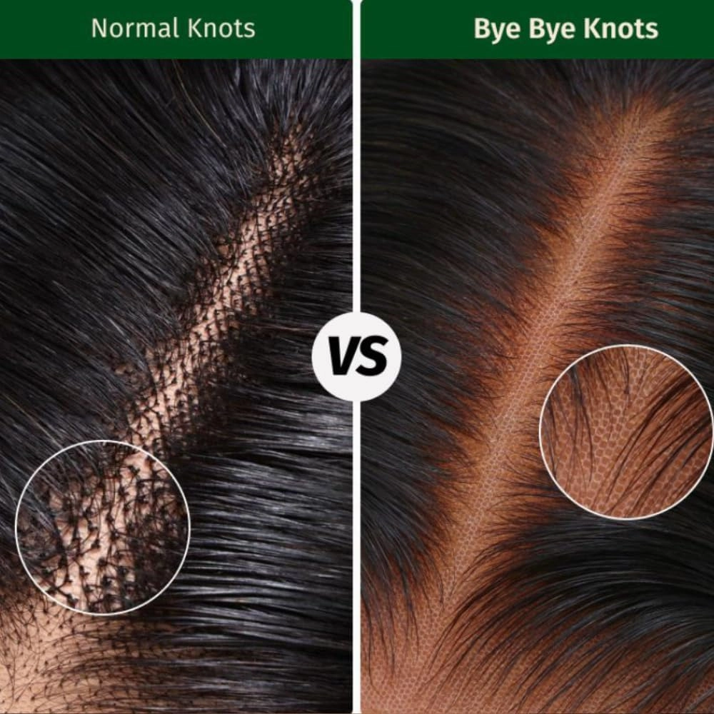 KLAIYI Bye Bye Knots Wear and Go Glueless Wig Highlight Blonde Body Wave 7x5 Precut HD Lace Front Wig Human Hair Pre Bleached Pre Plucked Ombre Wig with Dark Roots Chocolate Brown Ready to Wear 14Inch