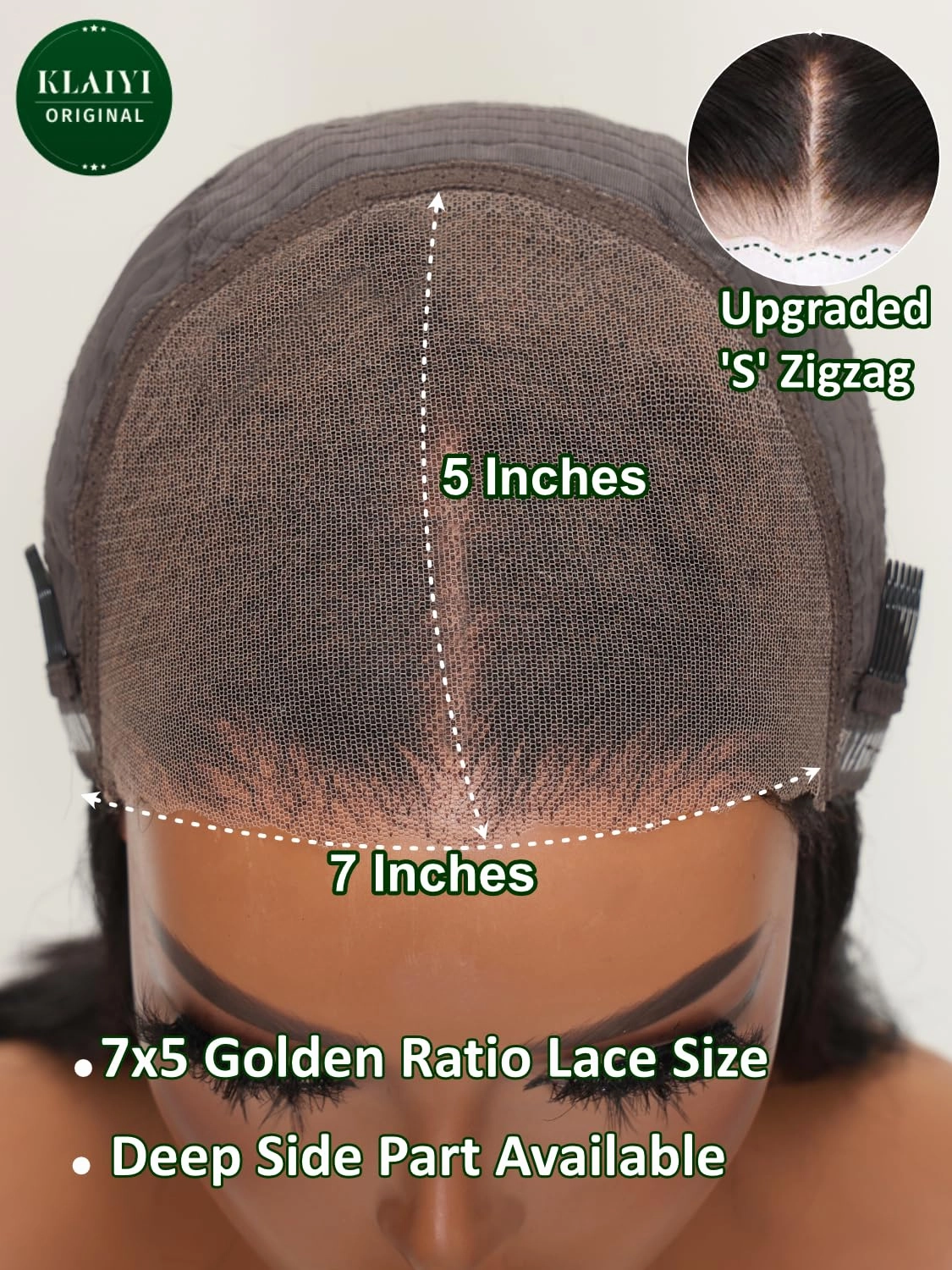 KLAIYI Bye Bye Knots Wear and Go Glueless Wig Highlight Blonde Body Wave 7x5 Precut HD Lace Front Wig Human Hair Pre Bleached Pre Plucked Ombre Wig with Dark Roots Chocolate Brown Ready to Wear 14Inch