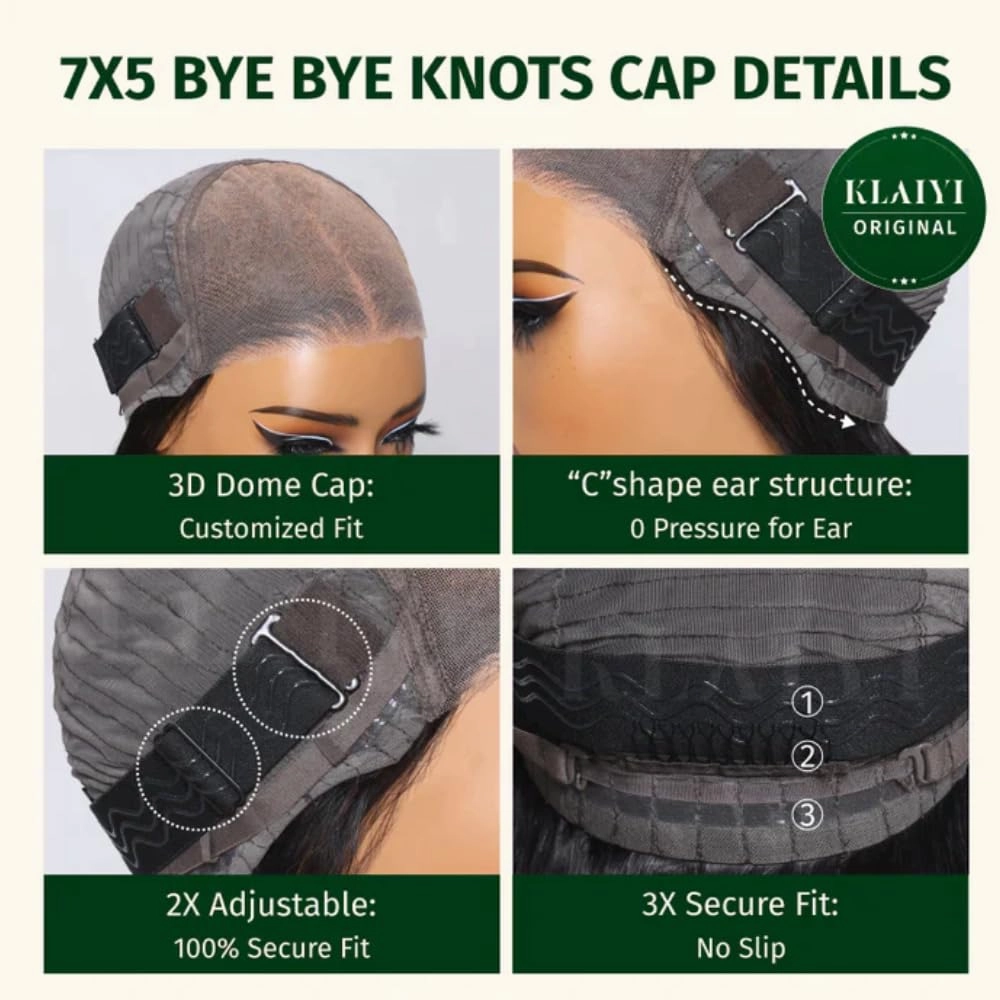 KLAIYI Ombre Brown Body Wave Bye Bye Knots Glueless Wig Pre Cut Lace Front Wigs Human Hair Chestnut Brown Loose Wave Pre Bleached Pre Plucked Wear and Go Wig with Dark Roots 30S Ready to Go Wig 18Inch