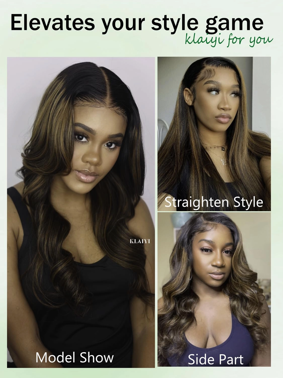 KLAIYI Pre Everything 13x4 Glueless Wig Ombre Brown Body Wave Pre Cut Lace Front Wigs Human Hair Pre Plucked Pre Bleached Wear and Go Wig with Dark Roots 12A Highlight Balayage 3S Ready To Wear 18Inch