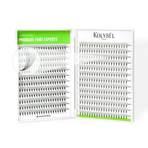 Kolybel 500 Pieces Premade False Eyelash Extensions, Black, Soft and Light, Mixed Length Tray, Handmade Volume, C/D Curl, Pointed Thin Base, 10D, 0.05-C-12MM