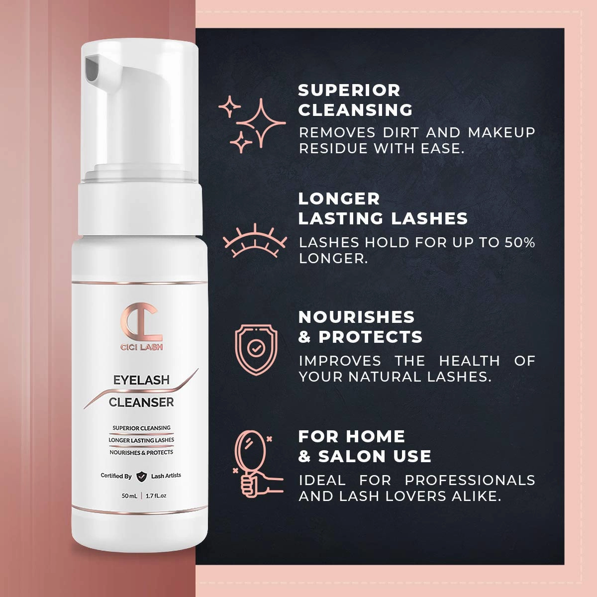 Korean Lash Shampoo Foaming Cleanser & Brush (150ml) | Gentle Foam Wash For Eyelash Extensions | Paraben & Sulfate Free | Eyelid Wash & Makeup/Oil Remover | For Home Care & Beauty Salon Supplies