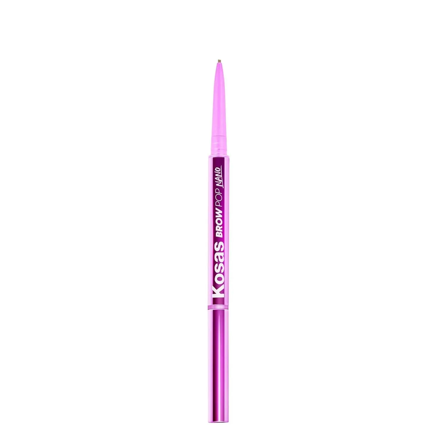 Kosas Brow Pop Nano - Ultra-Fine 1mm Brow Pencil Precision Tip - Natural-Looking Eyebrows with Finest Hairlike Stroke - All Day Wear, Hypoallergenic, Safe for Sensitive Skin - Soft Brown