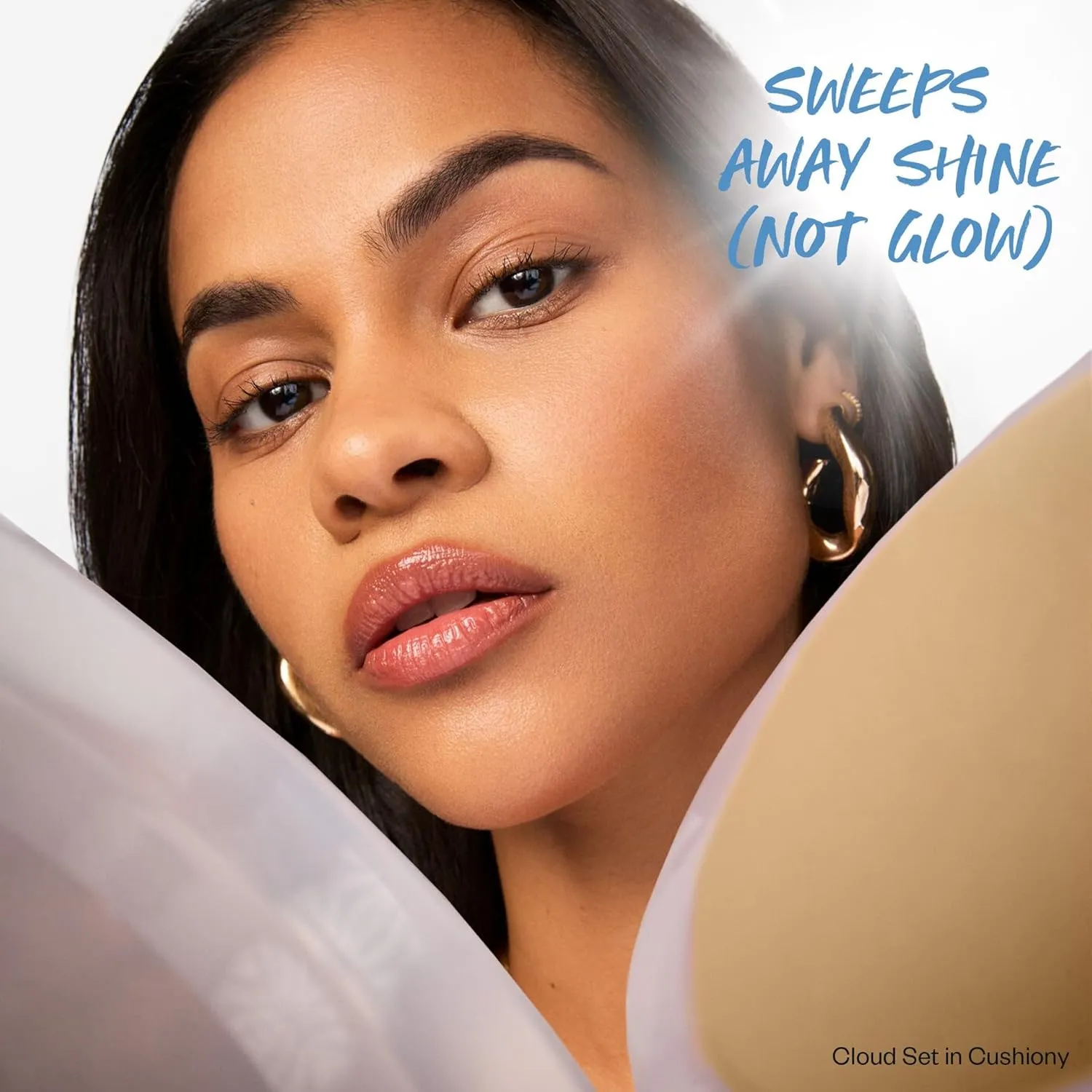 Kosas Cloud Set Face Setting Powder - Smoothing Shine Control, Soft, Sheer Translucent Makeup Finish, Portable & Long-Lasting Loose Pressed Baking Powder - Cushiony (Sheer Golden Medium)
