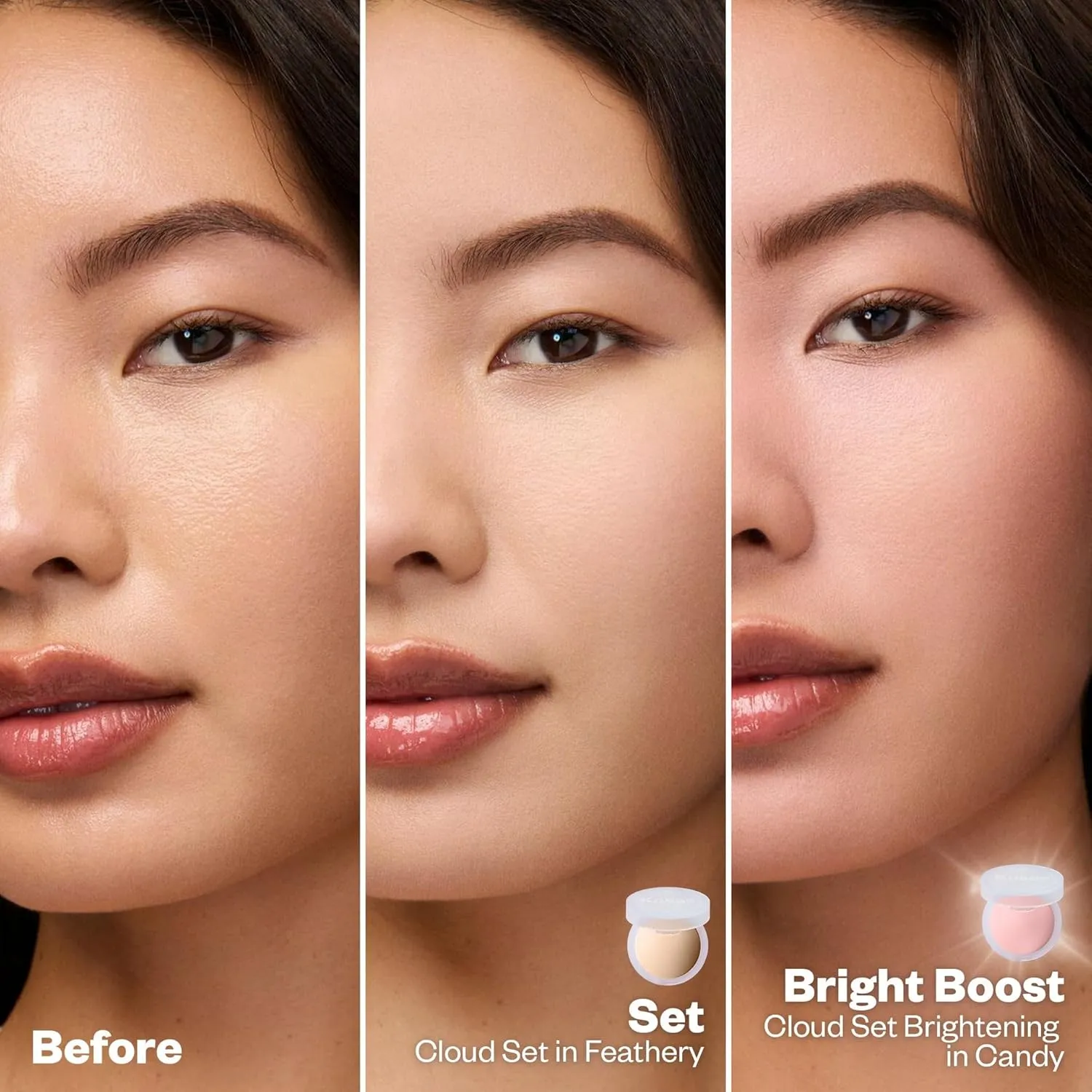 Kosas Cloud Set Face Setting Powder - Smoothing Shine Control, Soft, Sheer Translucent Makeup Finish, Portable & Long-Lasting Loose Pressed Baking Powder - Feathery (Sheer Light Medium)