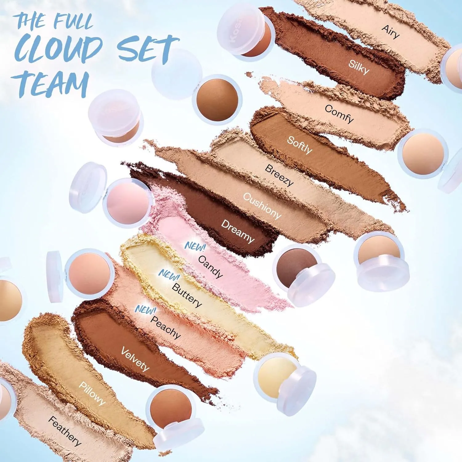 Kosas Mini Cloud Set Face Setting Powder - Smoothing Shine Control, Soft, Sheer Translucent Makeup Finish, Portable & Long-Lasting Loose Pressed Baking Powder - Silky (Sheer Tan Deep)