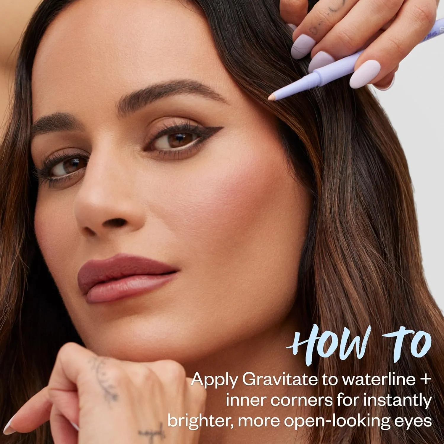 Kosas Soulgazer Gel Eyeliner (Allure) - Waterproof, Smudge-Proof Pen with Hyaluronic Acid - Retractable Eyeliner Pencil with Sharpener & Smudger, Long-Lasting - Dark Brown Matte