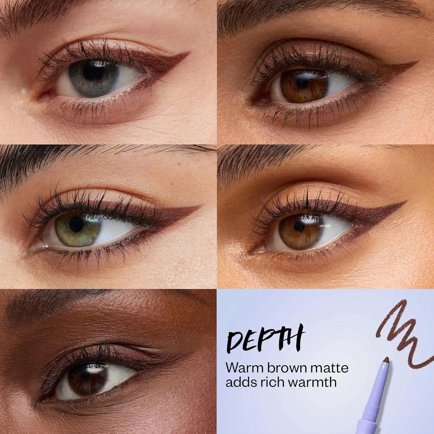 Kosas Soulgazer Gel Eyeliner (Depth) - Waterproof, Smudge-Proof Pen with Hyaluronic Acid - Retractable Eyeliner Pencil with Sharpener & Smudger, Long-Lasting - Warm Brown Matte