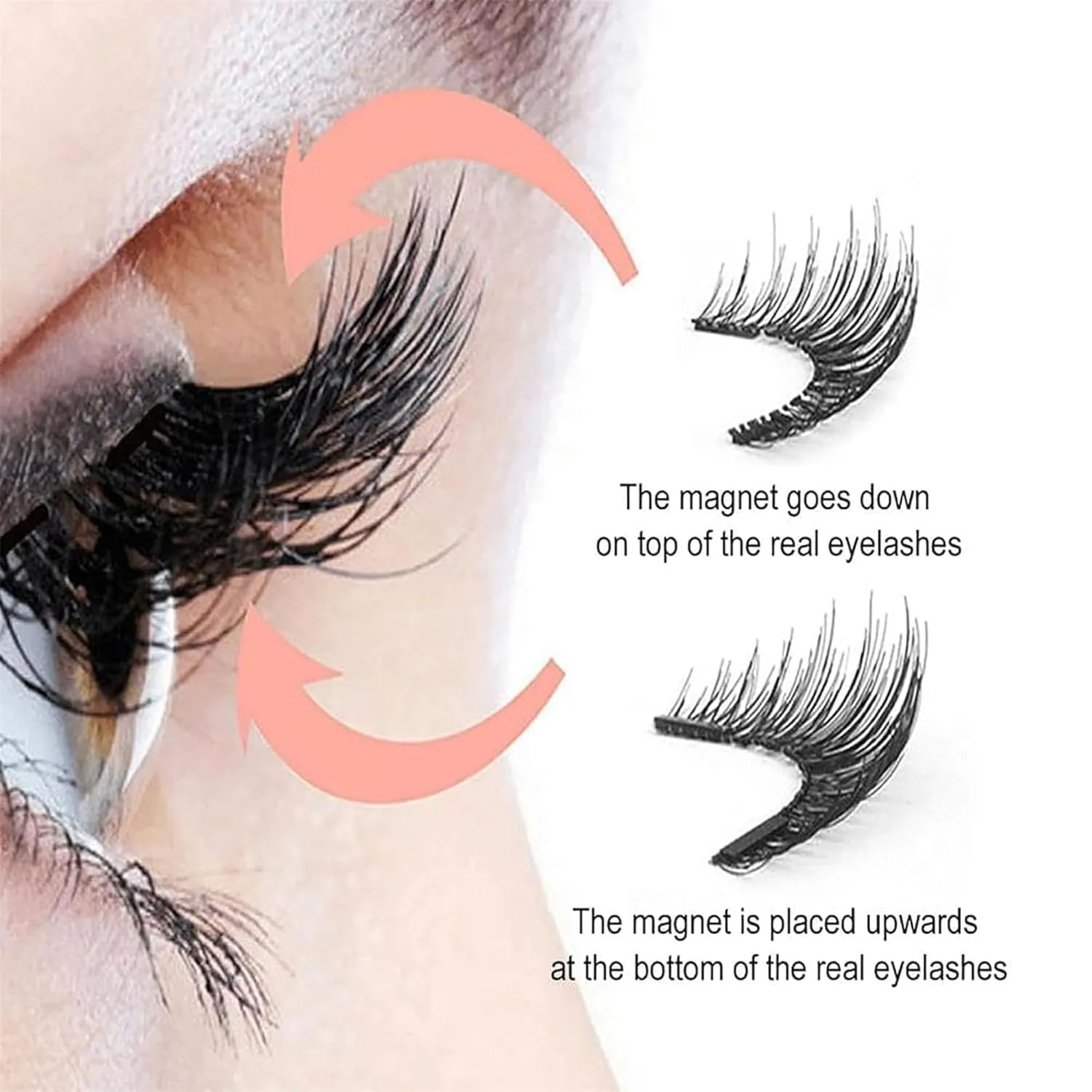 Krafty Co Magnetic Lashes, 2/3pcs Krafty Magnetic Eyelashes With Applicator, Reusable Glue-Free Natural Krafty Magnetic False Lashes (Natural*2pcs)