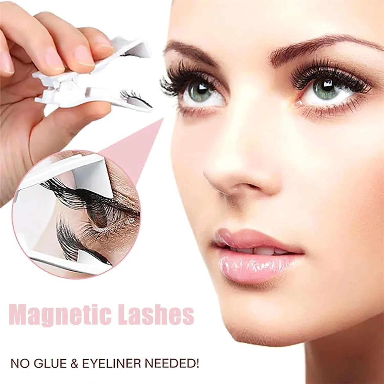 Krafty Co Magnetic Lashes, 2/3pcs Krafty Magnetic Eyelashes With Applicator, Reusable Glue-Free Natural Krafty Magnetic False Lashes (Natural*2pcs)