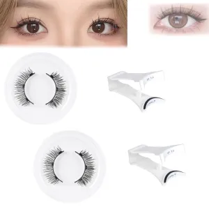 Krafty Co Magnetic Lashes, 2/3pcs Krafty Magnetic Eyelashes With Applicator, Reusable Glue-Free Natural Krafty Magnetic False Lashes (Natural*2pcs)