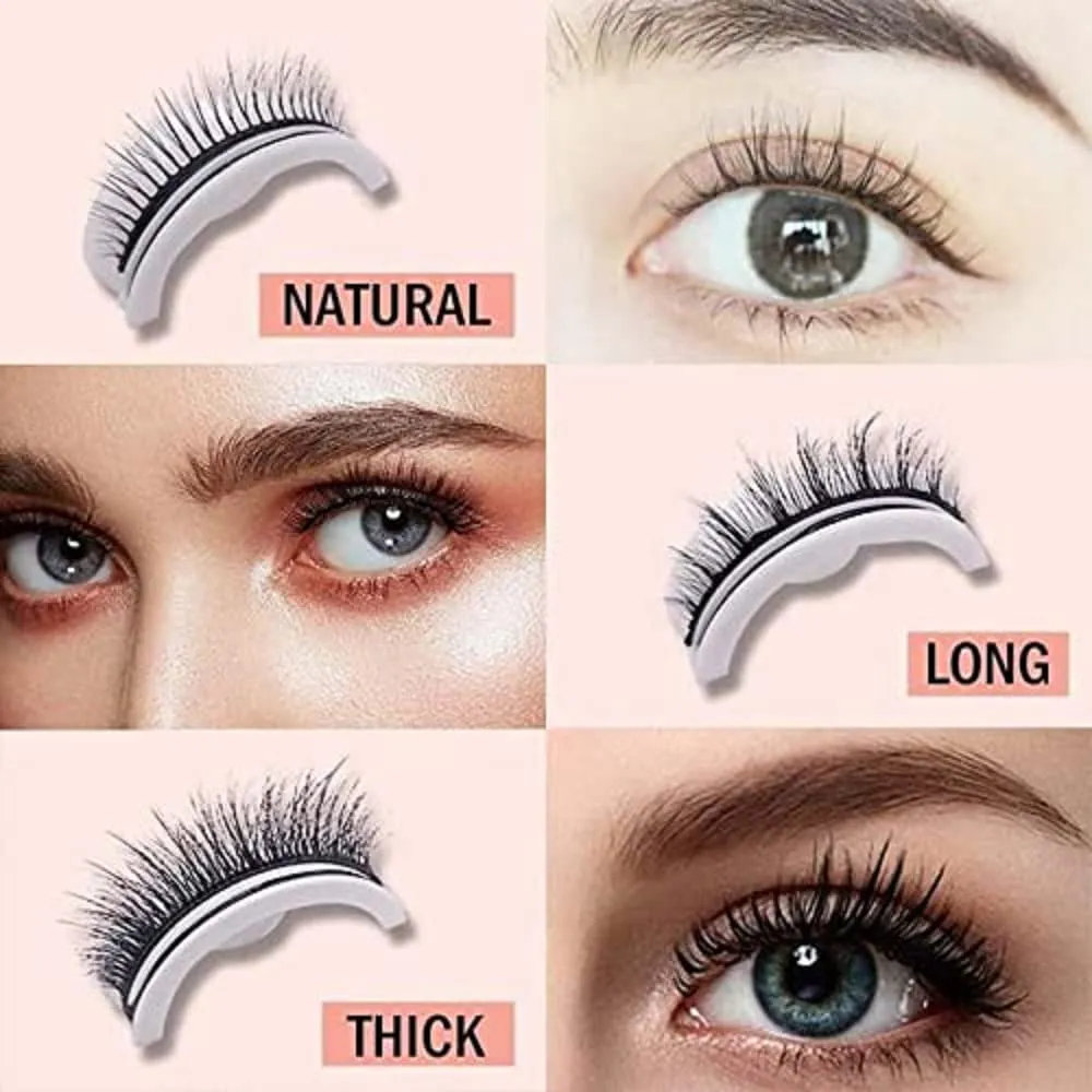 Krafty Co Magnetic Lashes, 2/3pcs Krafty Magnetic Eyelashes With Applicator, Reusable Glue-Free Natural Krafty Magnetic False Lashes (Natural*2pcs)