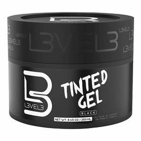 L3 Level 3 Tinted Gel Black - Temporary Black Hair Gel For Hair No Flaking and Rinses Out Easily - Level Three Strong Hold Formula