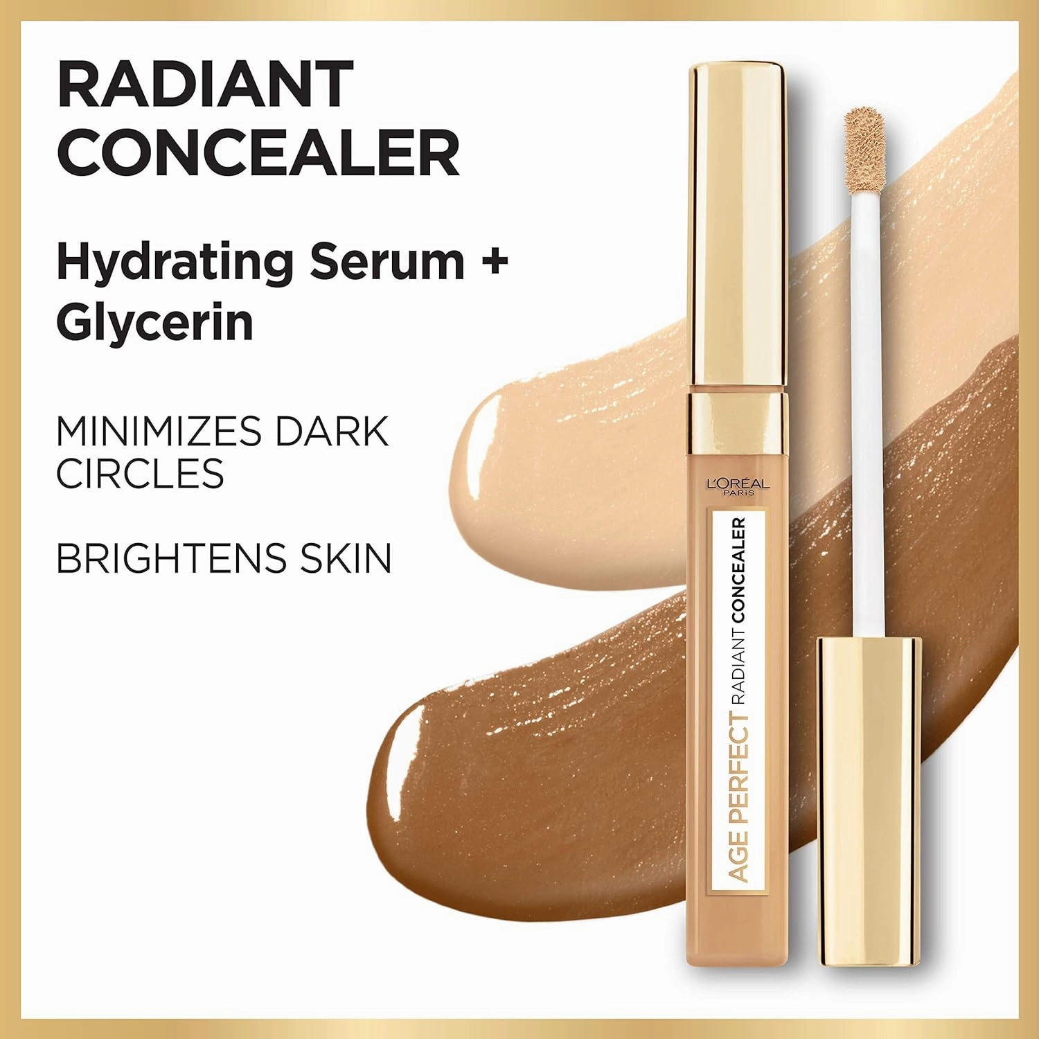 L’Oréal Paris Age Perfect Radiant Concealer with Hydrating Serum and Glycerin, Warm Beige