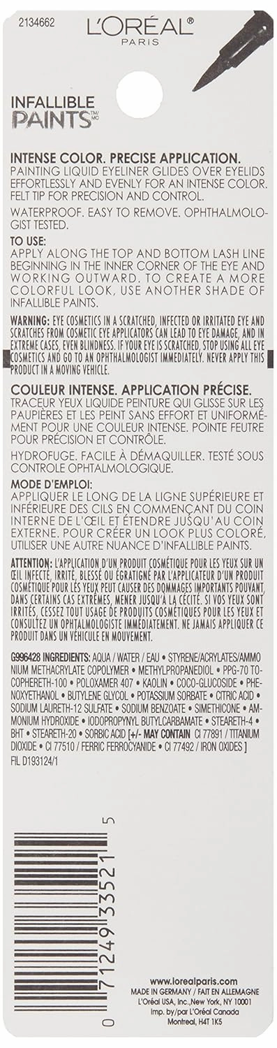 L'Oréal Paris Infallible Paints Eyeliner, Intrepid Teal, 0.034 fl. oz.