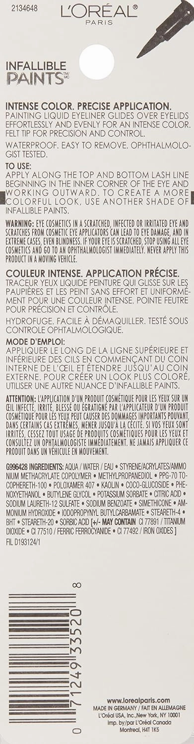 L'Oréal Paris Infallible Paints Eyeliner, Vivid Aqua, 0.034 fl. oz.