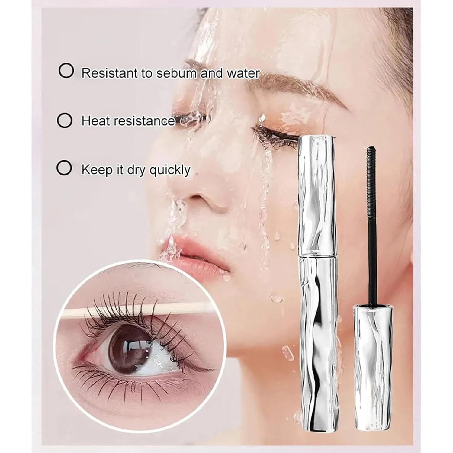 Laidanyou Small Steel Tube Mascara, 2025 New Telescopic Waterproof Carbon Black Mascara for Older Women 60 Plus, Eyelash Primer Before Mascara, Long-Lasting, Volume and Length (3Pcs, 1)