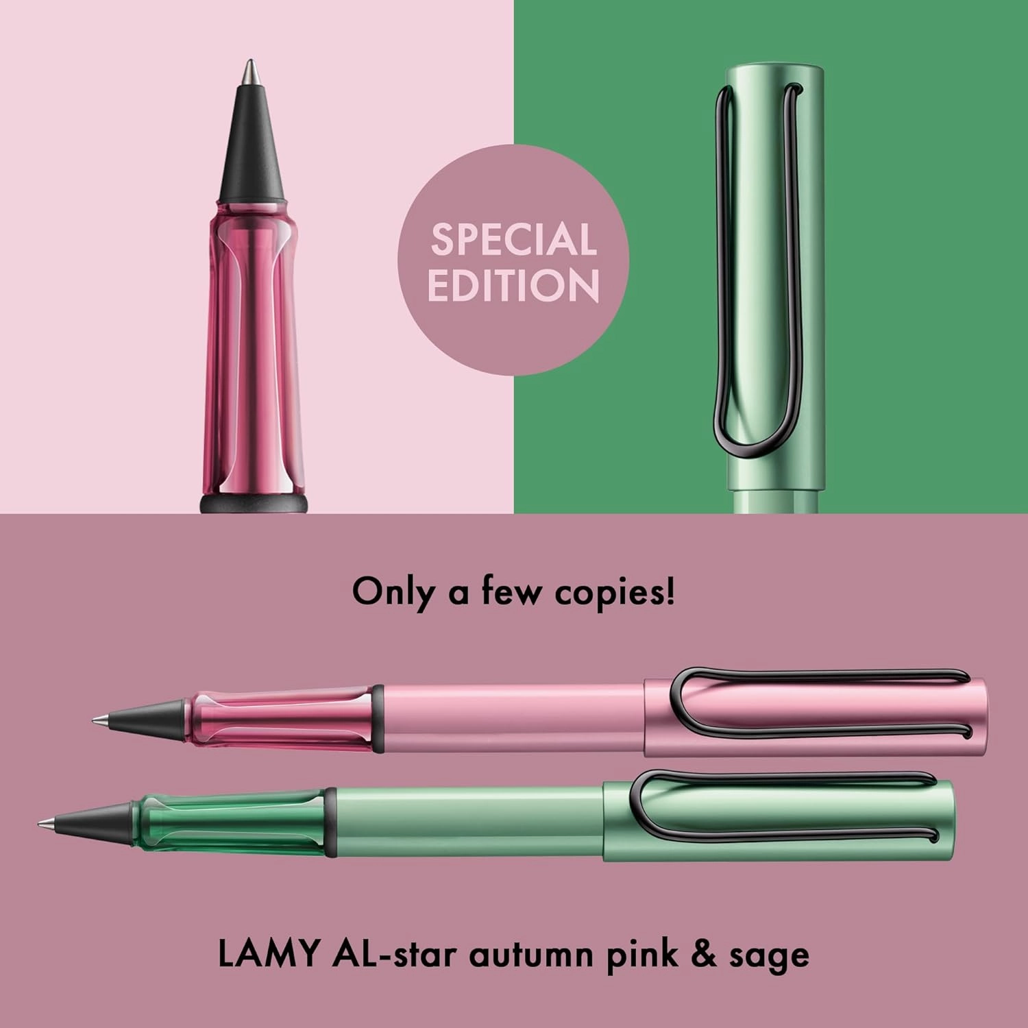 Lamy AL-star autumn pink - Rollerball Pen pen with transparent, ergonomic grip & line width M - lightweight aluminum body - including rollerball refill M 63 in black