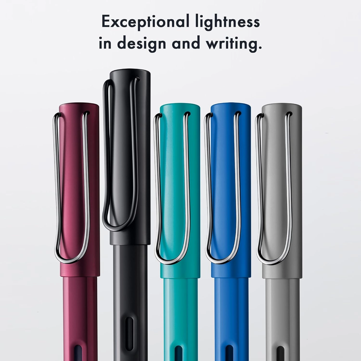 LAMY AL-star black - Fountain Pen with ergonomic grip & black steel nib in size M - lightweight aluminum body - including LAMY T 10 blue cartridge - Right-Handed