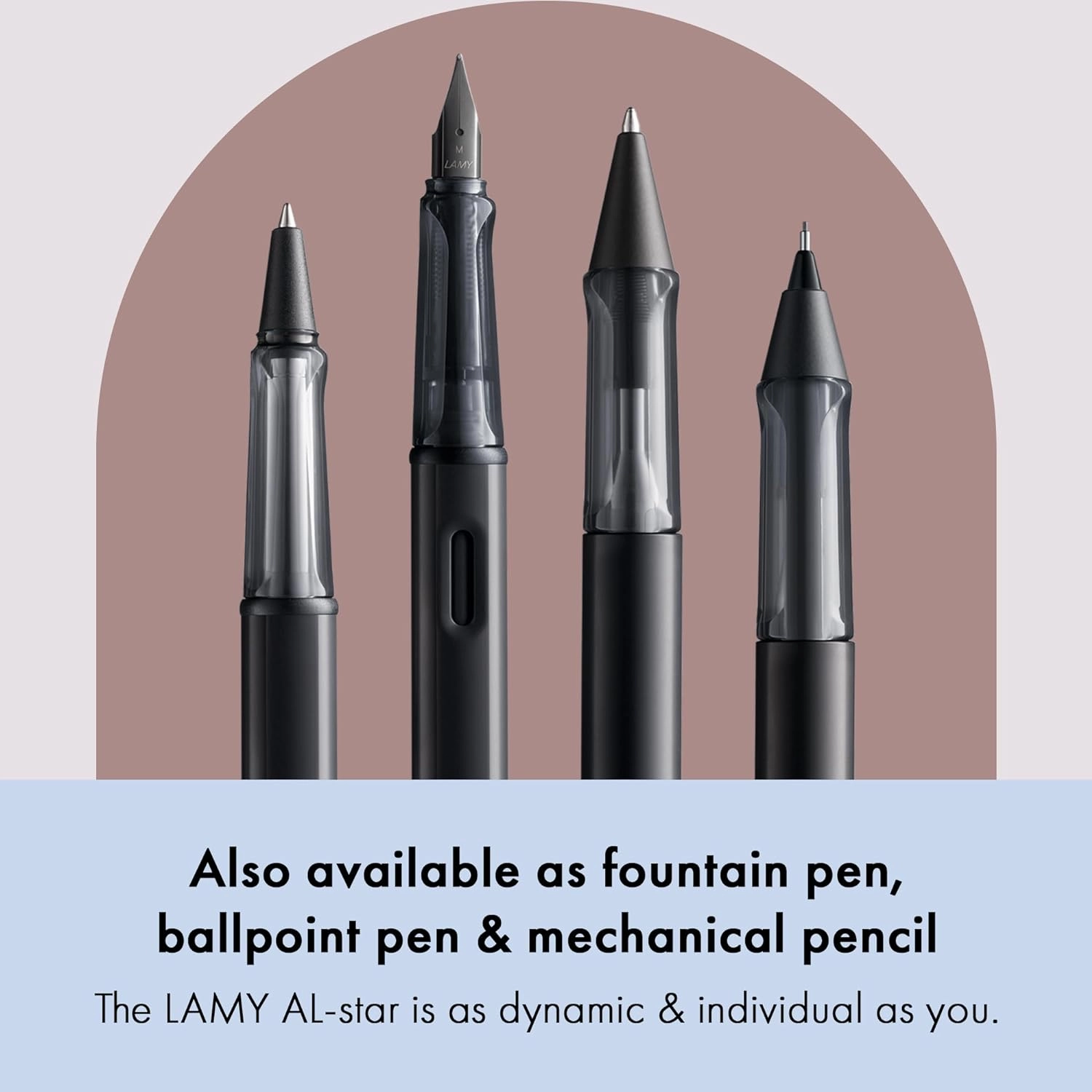 Lamy AL-star black - Rollerball Pen pen with transparent, ergonomic grip & line width M - lightweight aluminum body - including rollerball refill M 63 in black