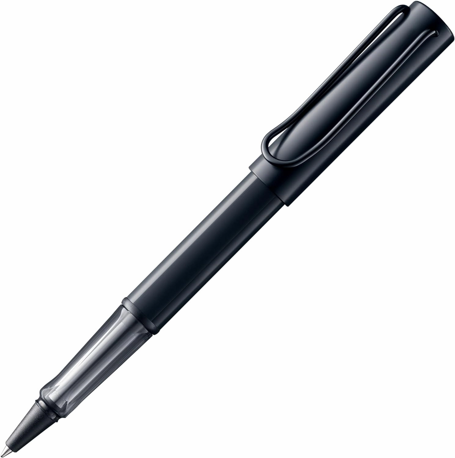 Lamy AL-star black - Rollerball Pen pen with transparent, ergonomic grip & line width M - lightweight aluminum body - including rollerball refill M 63 in black