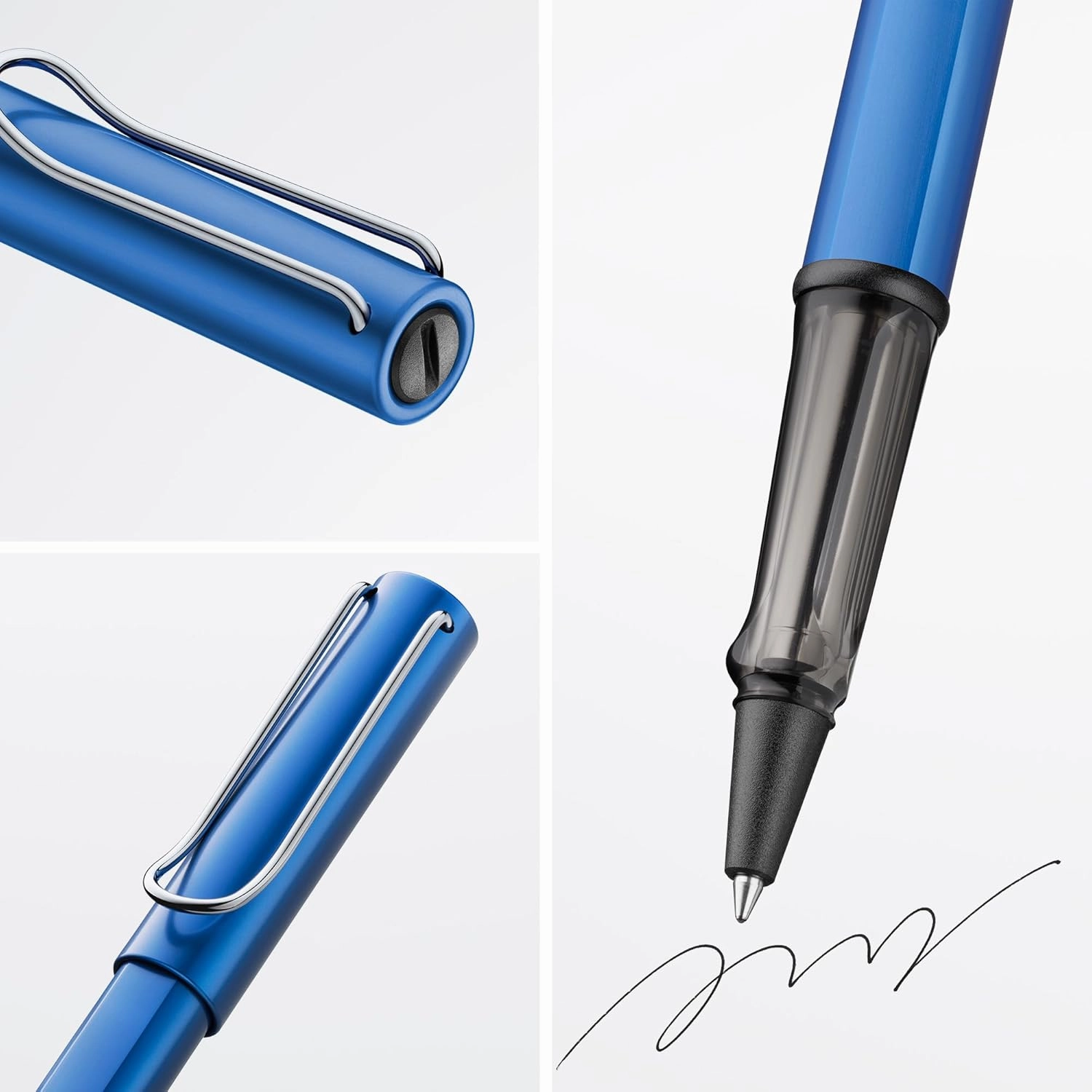 Lamy AL-star oceanblue - Rollerball Pen pen with transparent, ergonomic grip & line width M - lightweight aluminum body - including rollerball refill M 63 in black