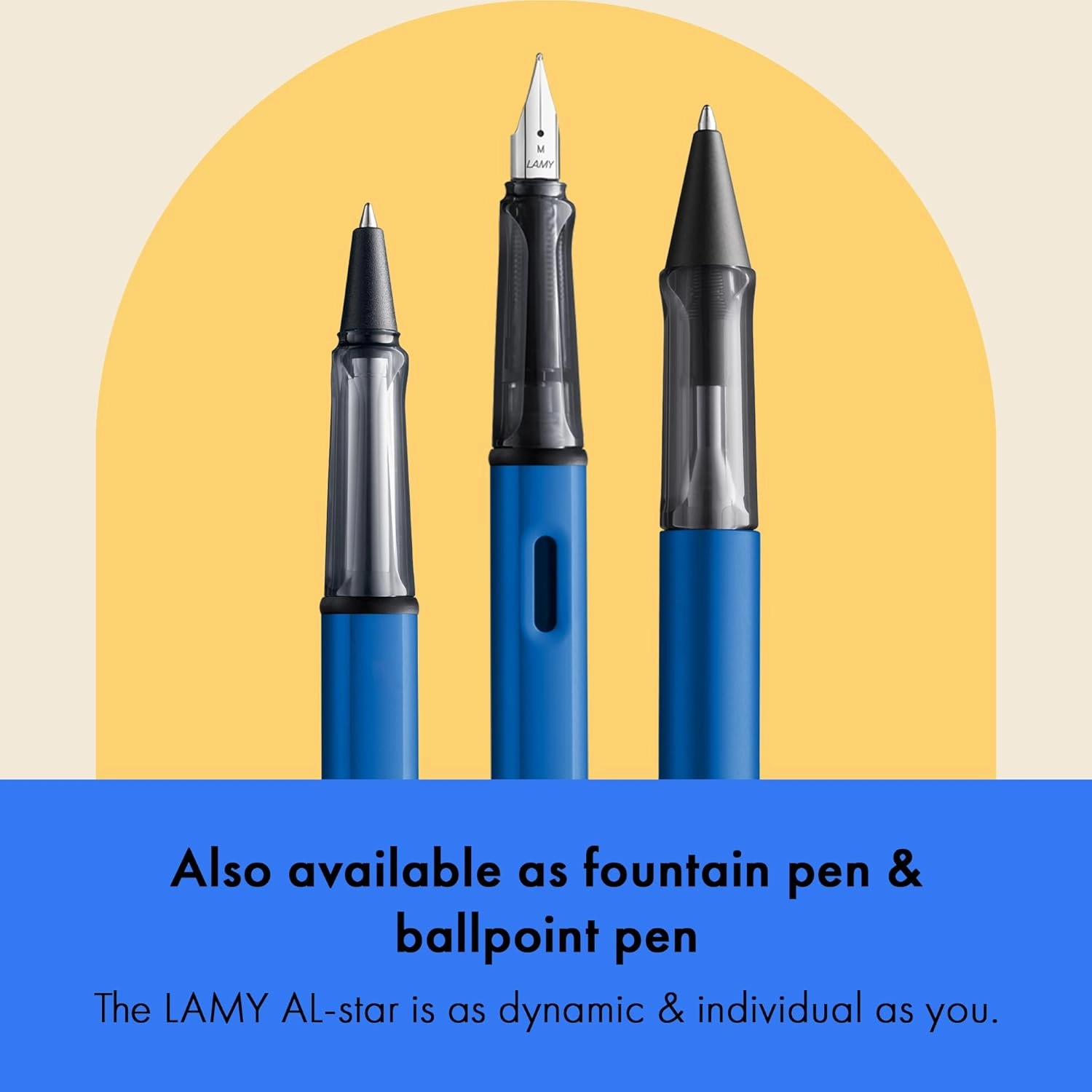 Lamy AL-star oceanblue - Rollerball Pen pen with transparent, ergonomic grip & line width M - lightweight aluminum body - including rollerball refill M 63 in black
