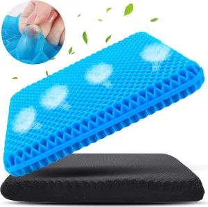 Large Gel Seat Cushion for Long Sitting (Super Large & Thick), Soft & Breathable, Gel Cushion for Wheelchair Reduce Sweat, Gel Chair Cushion for Hip Pain, Gel Seat Cushion for Office Chair