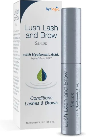 Lash & Brow Serum by Hyalogic - Eyelash and Brow Growth Serum Enriched w/Hyaluronic Acid, Argan Oil & KGF: Hypoallergenic Formula | Cruelty & Paraben-Free .17 fl. oz.(5ml)