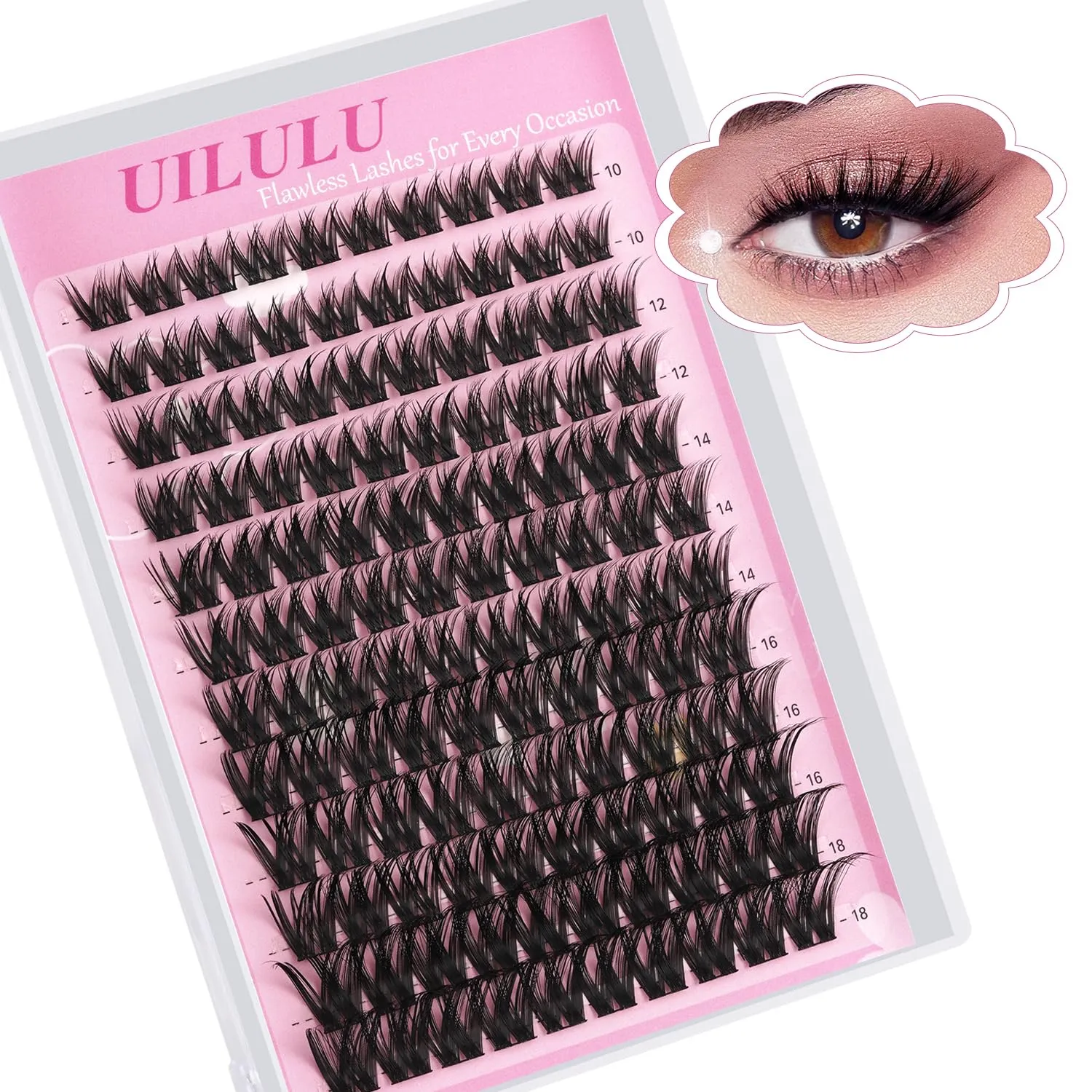 Lash Clusters 10-18mm Mix D Curl Eye Lashes Wispy Lash Clusters False Eyelash Clusters DIY Eyelash Extensions Individual Cluster Lashes (U13 Lashes Only)
