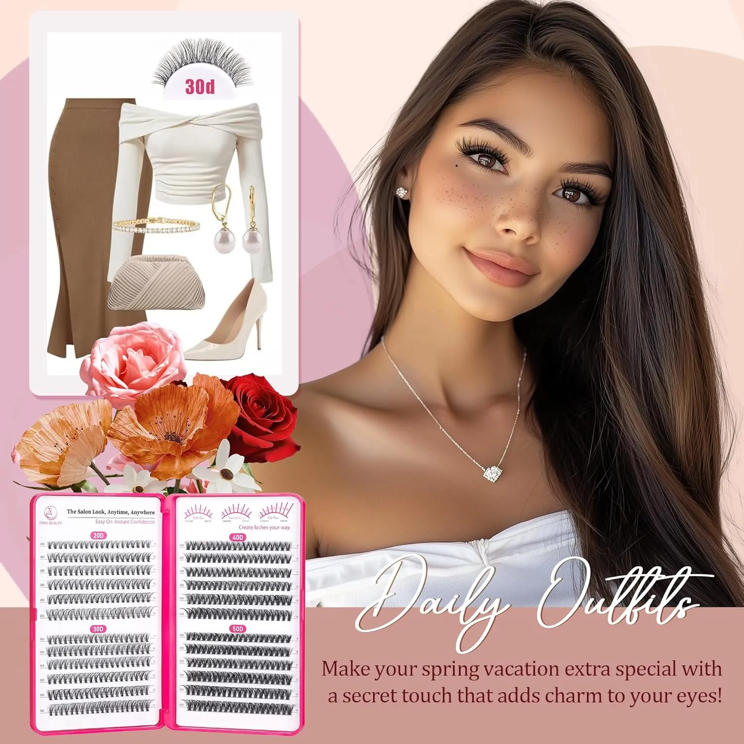 Lash Clusters - Lash Clusters Kit Lash Extension Kit with Lash Bond and Seal Cluster Eyelash Extensions Eyelash Clusters 20D30D40D50D-0.07D Lashes Clusters Eyelash Extension Kit DIY at Home Eyelashes