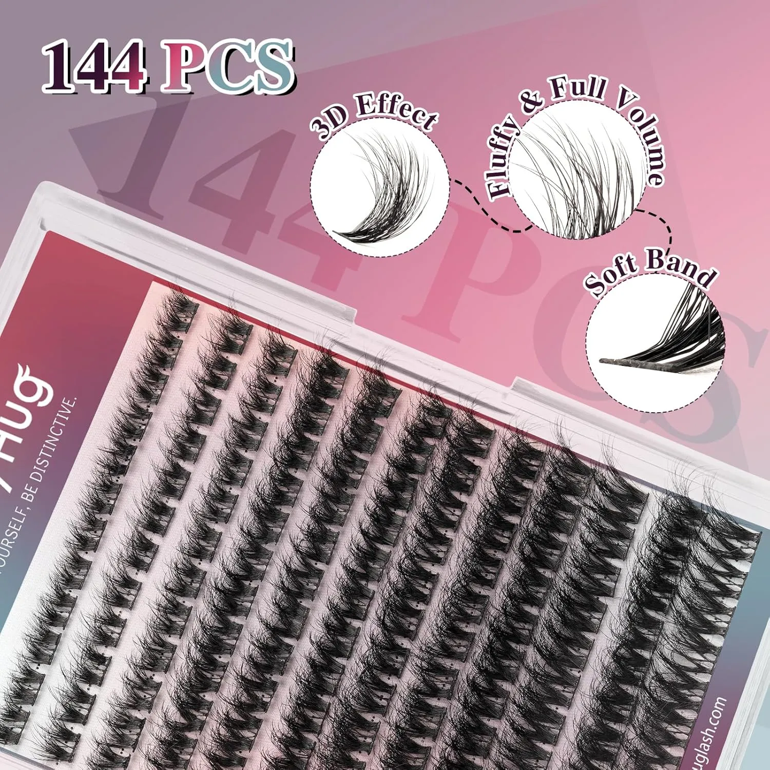 Lash Extension Kit 144 Pcs, 3D Lash Clusters 8-18/D Curl Wispy Lash Clusters with 10ml Bond and Seal Waterproof, 5ml Lash Remover, Lash Tweezers Eyelash Extensions Kit at Home (Prism Kit)