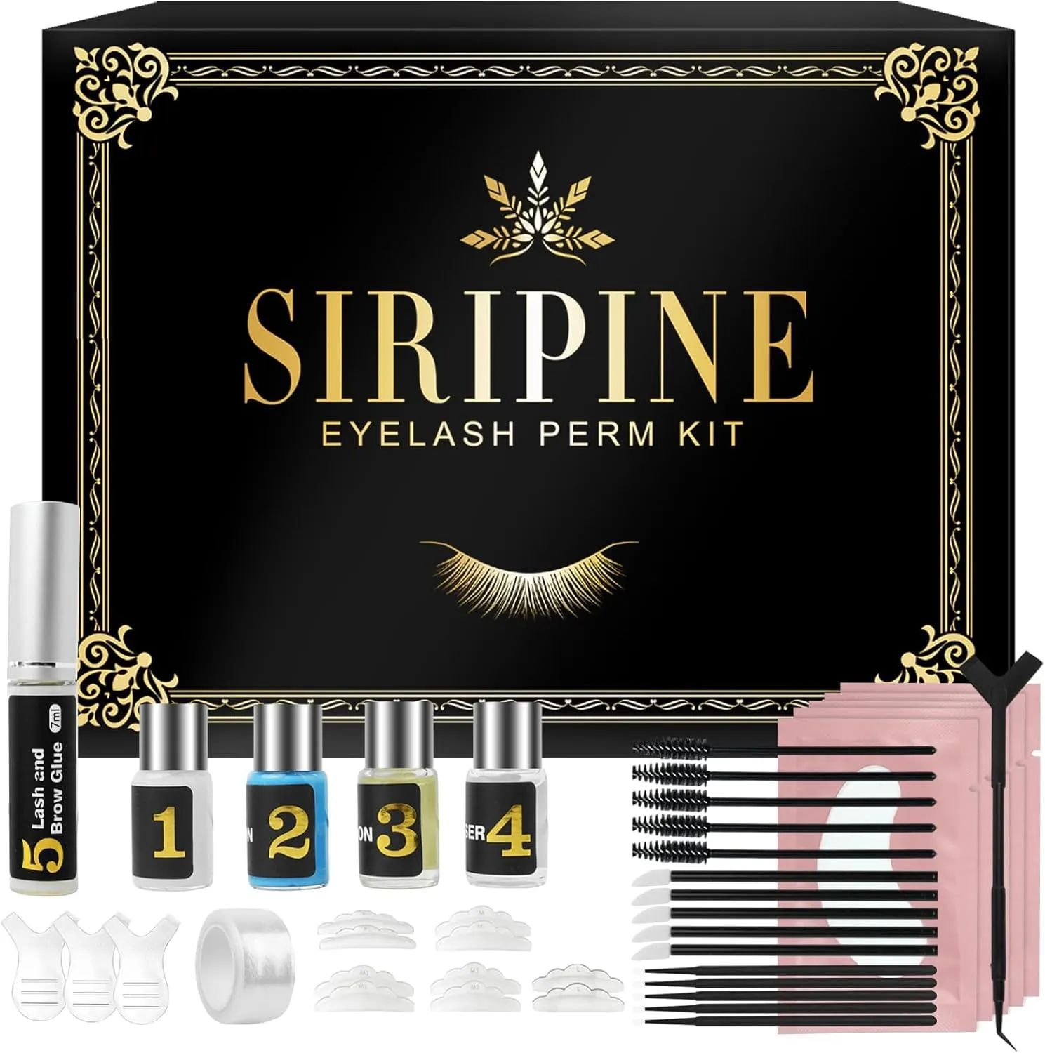 Lash Lift Kit, Eyelash Perm Kit, Long-Lasting Curling & Lifting, Gentle Formula Lash Perm for Natural, Lifted Look, Easy to Use Eyelash Curling Set