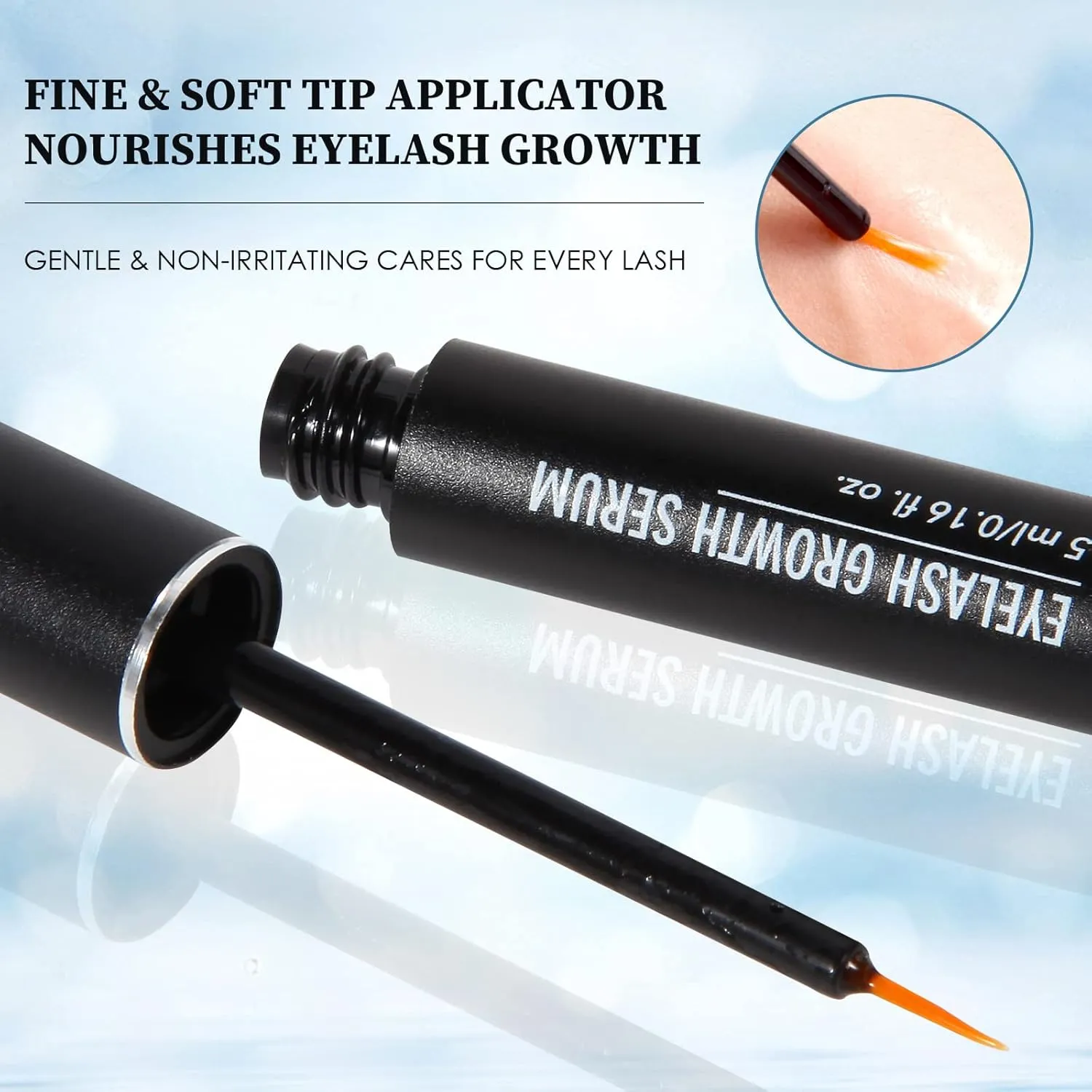 Lash Serum - 5ml Eyelash Growth Serum, Advanced Lash Enhancing Treatment for Eyelash Growth Thickness, Stronger, Healthier Lashes & Brows, Vegan & Cruelty-Free
