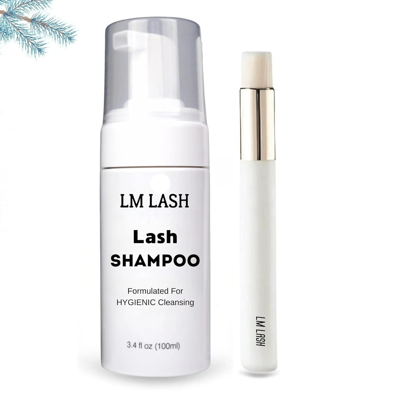 Lash Shampoo & Brush | 100ml | Vegan & Plant-Based | Gentle Makeup Remover for Natural & Extension Lashes | Sensitive Skin Safe | Professional & Home Use