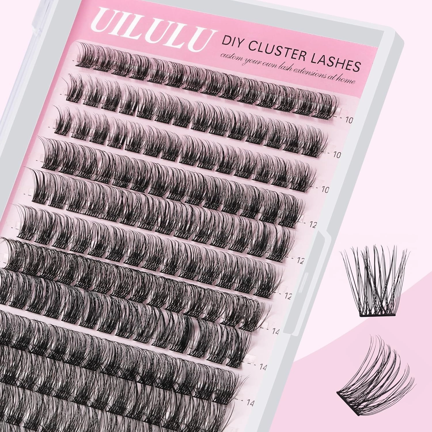 Lash Clusters D Curl Fluffy Clusters Lashes 0.07D 10-16 MIX 144 Eyelashes Individual Lashes Clusters DIY Lash Extensions at Home False Lashes Wide Band Natural Eye Lash Clusters(U11, 10-16mix)