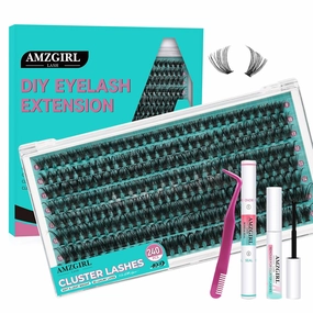 Lash Clusters Kit 240Pcs,Diy Eyelash Extension Kit 40D D Curl,Individual Lashes Cluster with Lash Bond & Seal Lash Tweezer and Lash Glue Remover,Eyelashes Extensions Kit For Beginners (D-MIX 9-16mm)