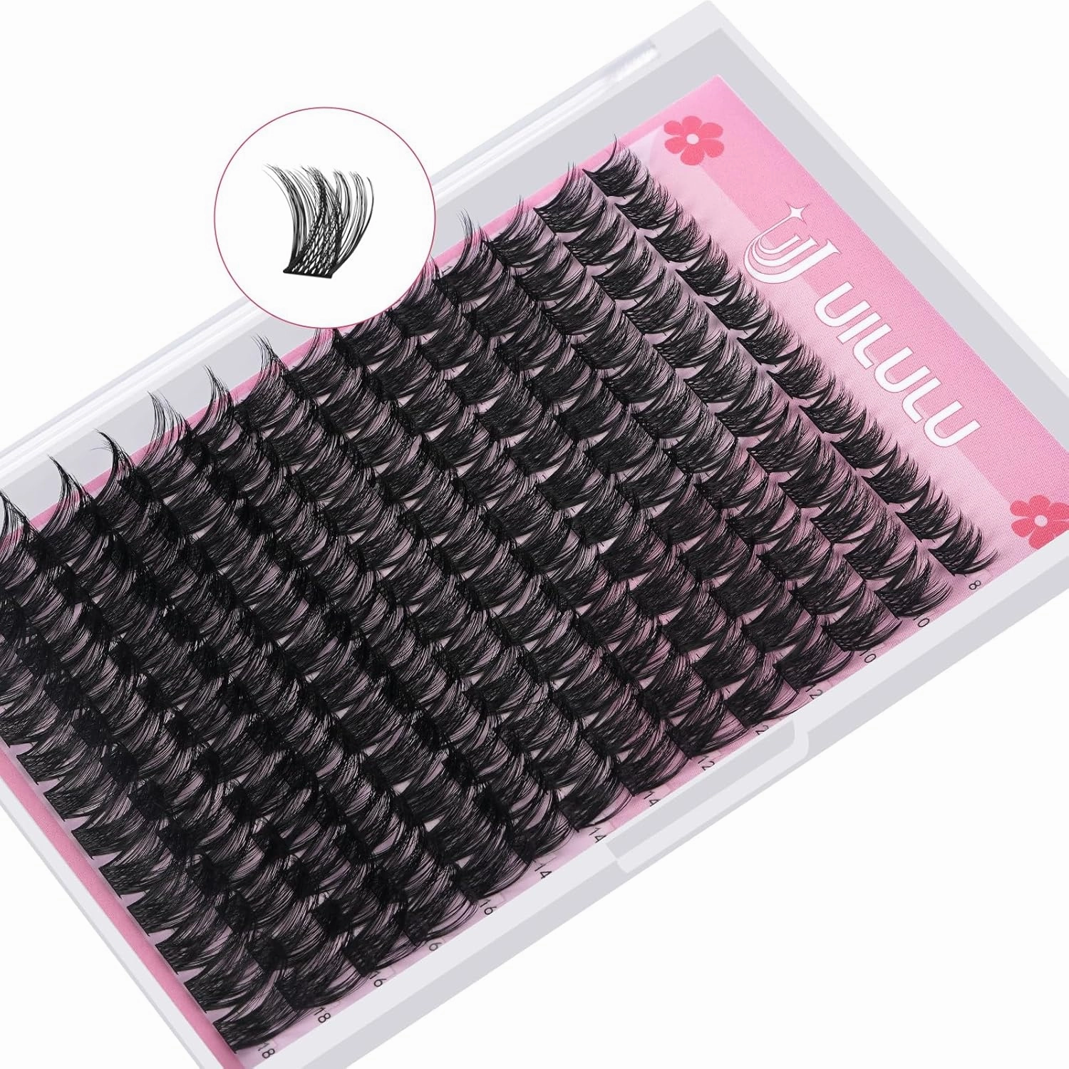 Lash Clusters Kit 8-18mm DIY Eyelash Extensions Kits 168 D Curl - 0.07D Individual Wispy Eyelashes Natural False Lashes Bond and Seal Remover Tweezers for Eye Lash Set at Home