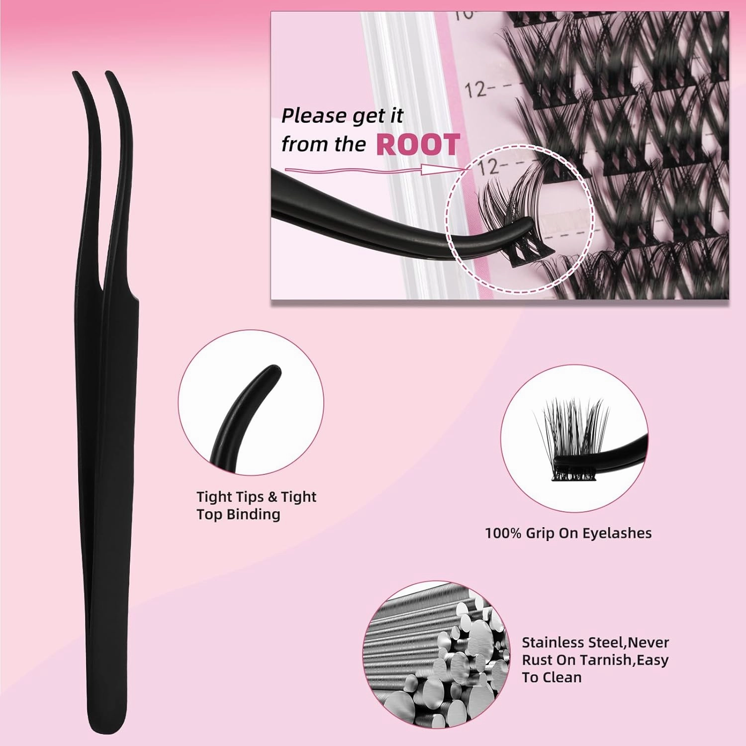Lash Clusters Kit 8-18mm DIY Eyelash Extensions Kits 168 D Curl - 0.07D Individual Wispy Eyelashes Natural False Lashes Bond and Seal Remover Tweezers for Eye Lash Set at Home