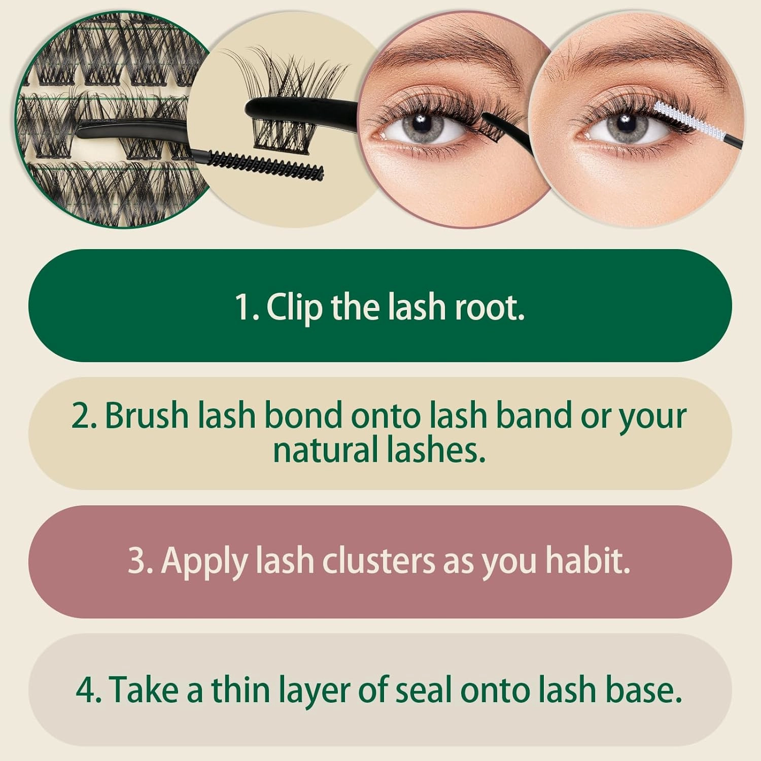 Lash Extension Kit 120pcs Lash Clusters Lash Bond and Seal Eyelash Extension Kit KEYYOU D Curl 8-18MIX Soft Natural Lashes with Lash Applicator for DIY at Home(Kit-DV02-8-18MIX)