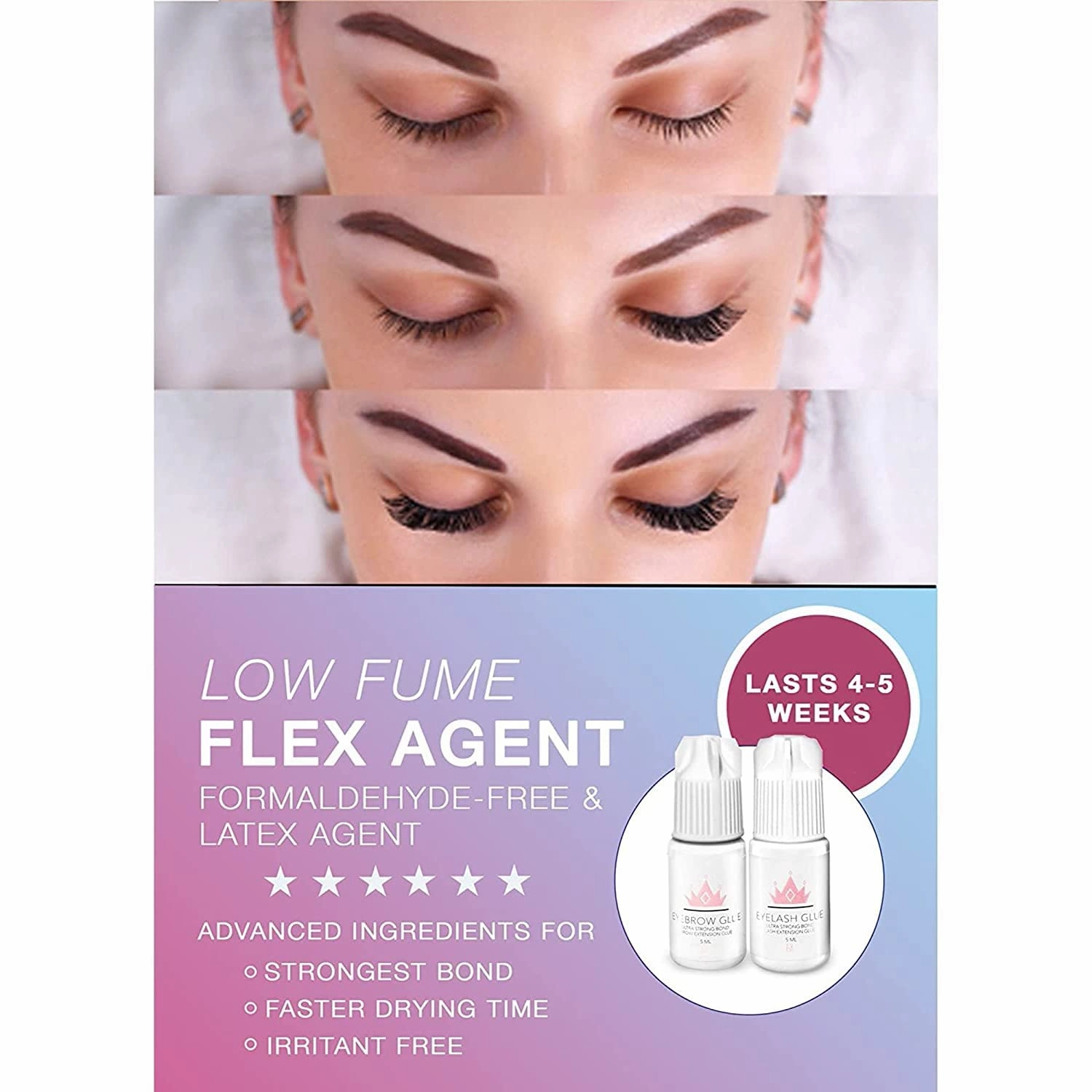 Lash Eyebrow Extensions Kit 2 Trays of Mink False Eyebrows in Black, Eyebrow Extension Glue Clear & Extension Tweezers, Comes on Mixed Length Trays 5-8 Mm Mix (2-Black, Turquoise Tweezer)